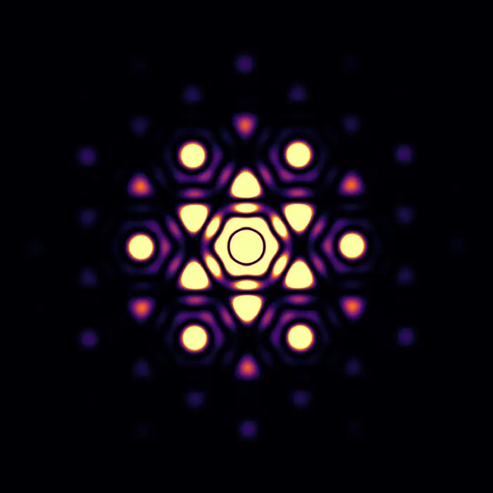Diffraction pattern of structure coronene