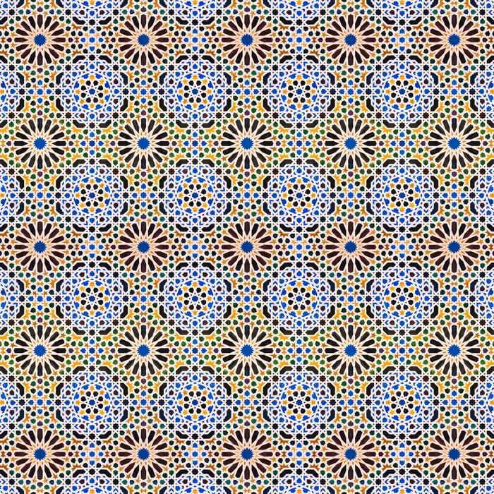 5. Alhambra tiling and its Fourier transform (crystal size: 50 unit cells radius), real space