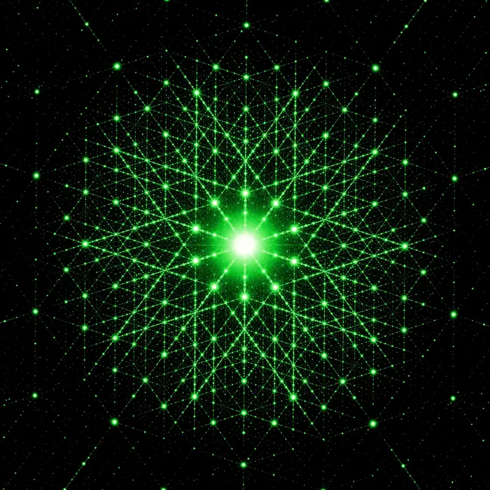 10. Penrose tiling #2 and its Fourier transform (crystal size: 500 tiles radius), reciprocal space