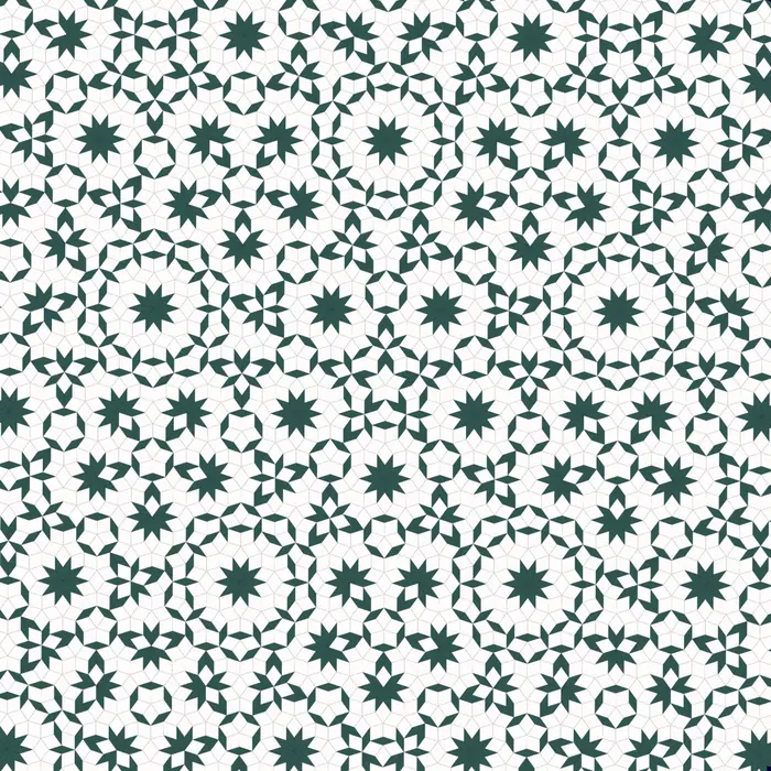 10. Penrose tiling #2 and its Fourier transform (crystal size: 500 tiles radius), real space