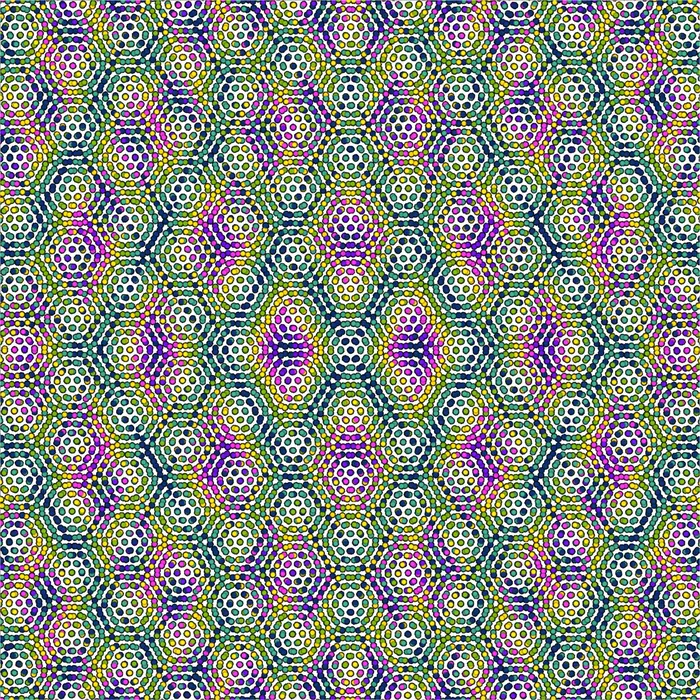 12. Moiré pattern #1 and its Fourier transform (crystal size: 130 unit cells radius, tilt angle 9°), real space