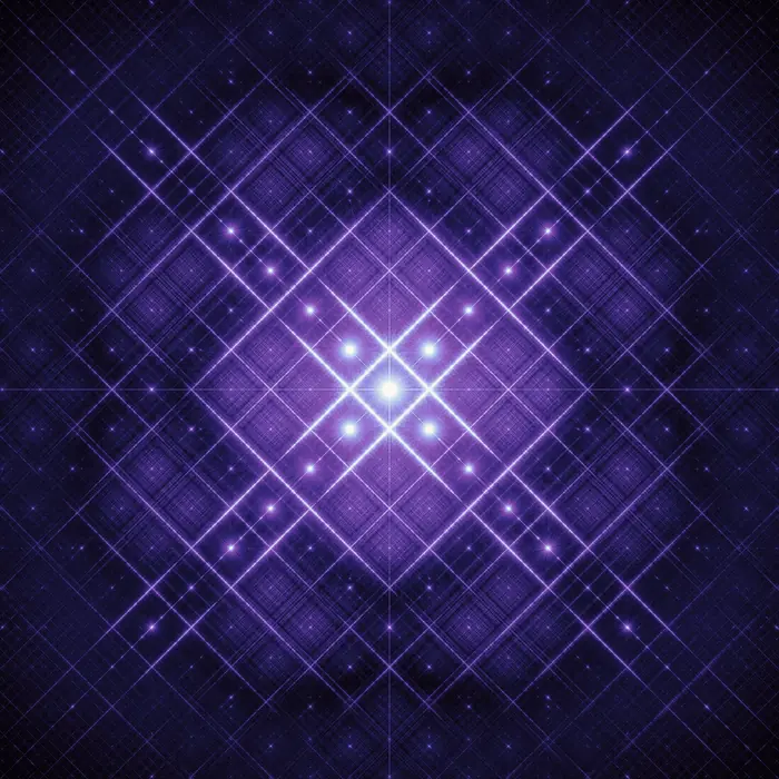 16. Handmade Hitomezashi (一目刺し) pattern and its Fourier transform (crystal size: 244 segments ratio), reciprocal space