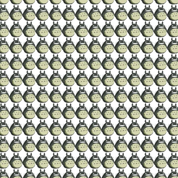 23. A Totoro (トトロ) crystal and its Fourier transform (crystal size: 160 Totoros radius) Created on World Mental Health Day to remind us to be kind especially to those who act mean or weird due to their hidden struggles. Be soft, be Totoro., real space