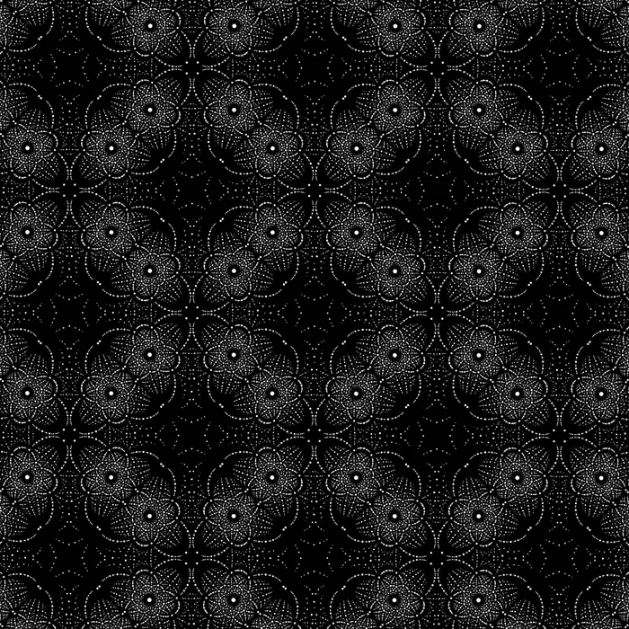 24. A pattern of Laue patterns, and its Fourier transform (Crystal size: 8 unit cells radius; ZIF-90 [111]), real space