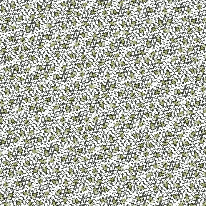 34. "Spectre" aperiodic chiral monotile and its Fourier transform (crystal size: 75 tiles radius), real space