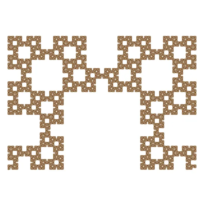 36. Fibonacci word curve and its Fourier transform (number of words: 26), real space