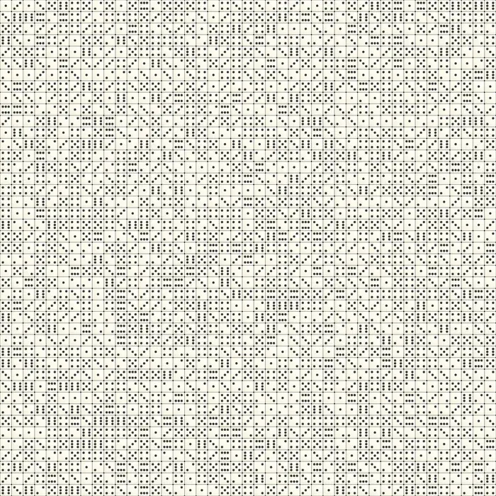 44. Close packing of 6-sided dice and their Fourier transform (crystal size: 50 dice radius), real space