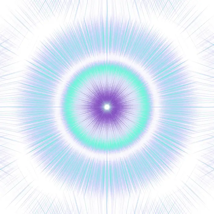 57. Hyperbolic tiling of triangles and its Fourier transform. Curve generation parameters: 7 polygons per vertex, layer depth 11., reciprocal space